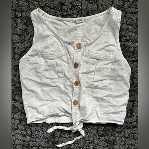 CROPPED BUTTON DOWN TOP